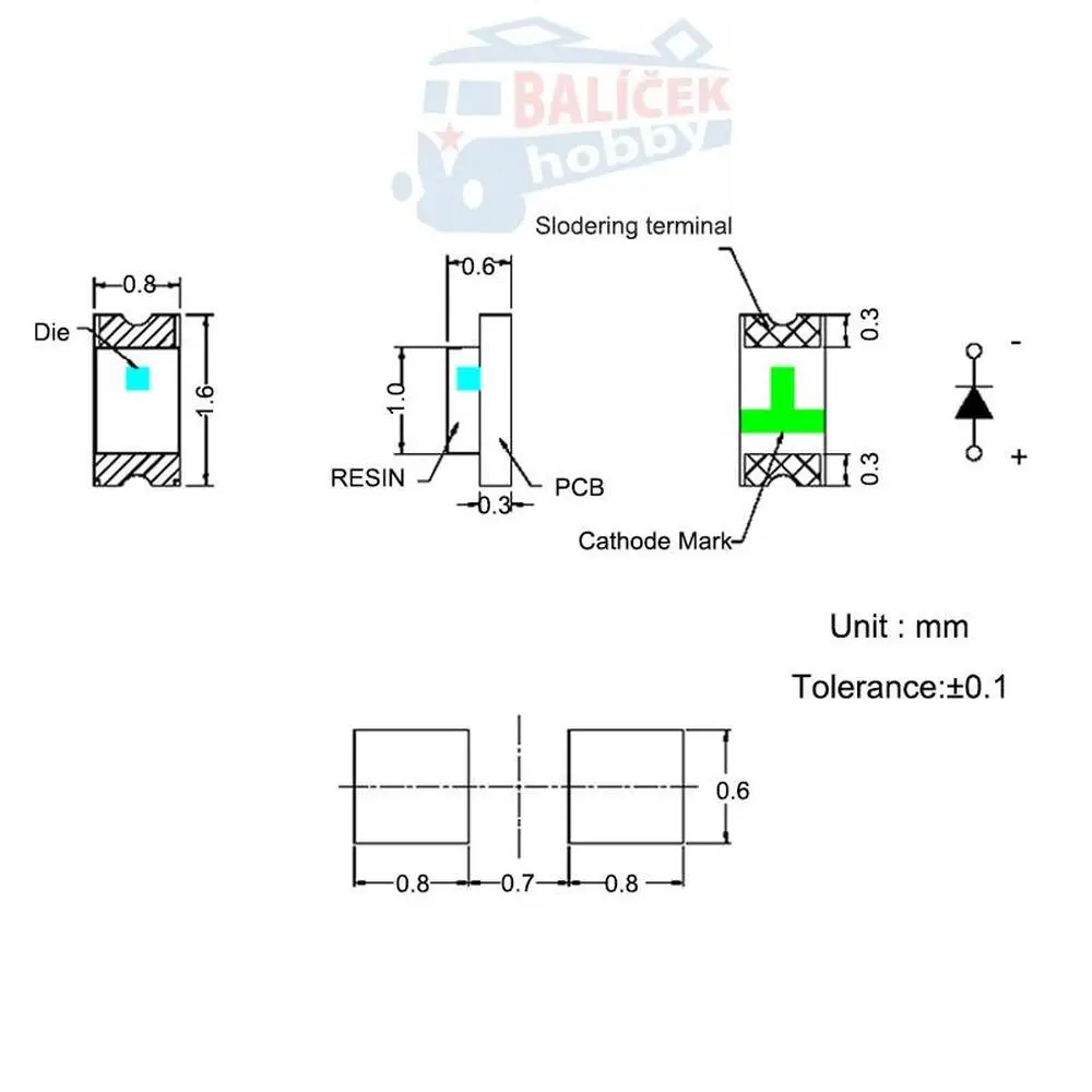 SMD Led - 0603 - červená
