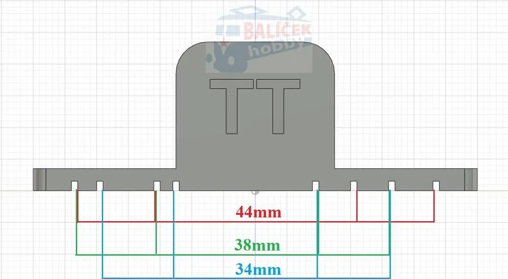 Roztečník TT - 44, 38 a 34 mm - 6ks