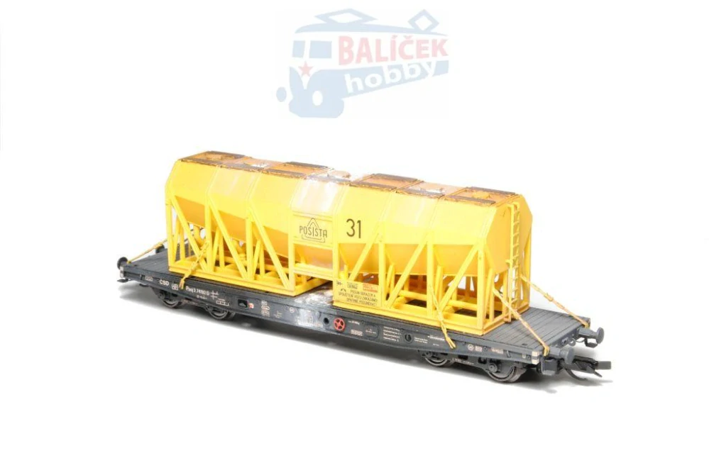 Nádobový vůz Paoj 10 s nástavbou POSISTA ČSD 1:120