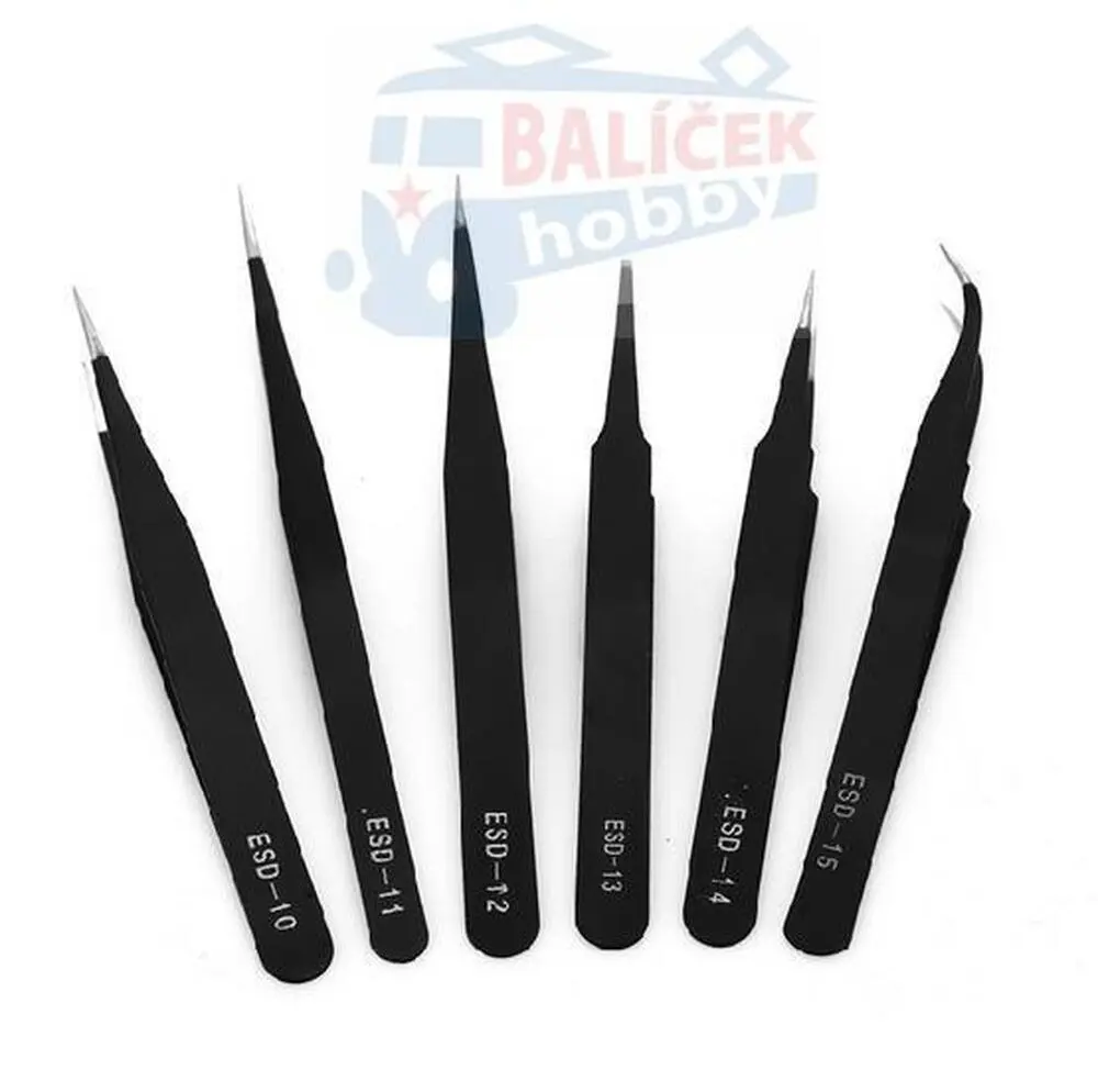 Antistatická sada pinzet 6ks