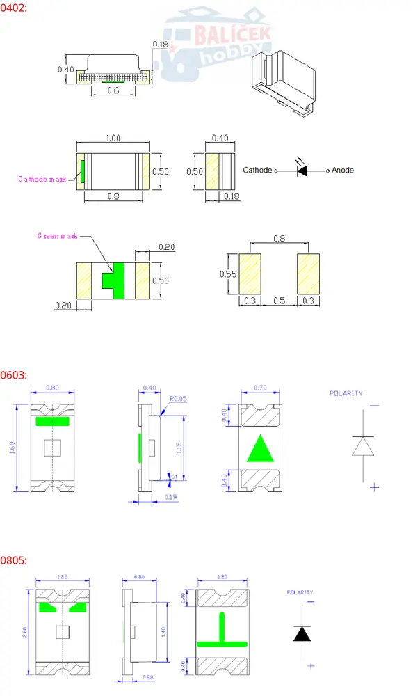 SMD Led - 0603 - studená bílá