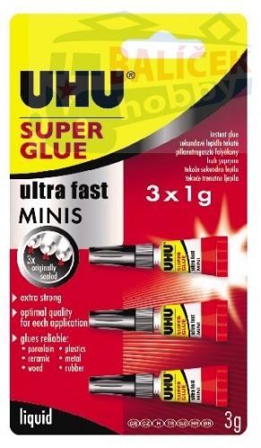UHU Super Glue Minis 3 x 1 g