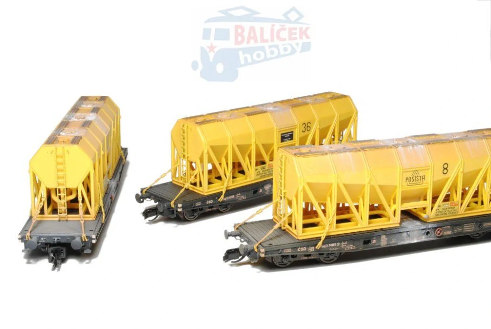 Nádobový vůz Paoj 10 s nástavbou POSISTA ČSD 1:120