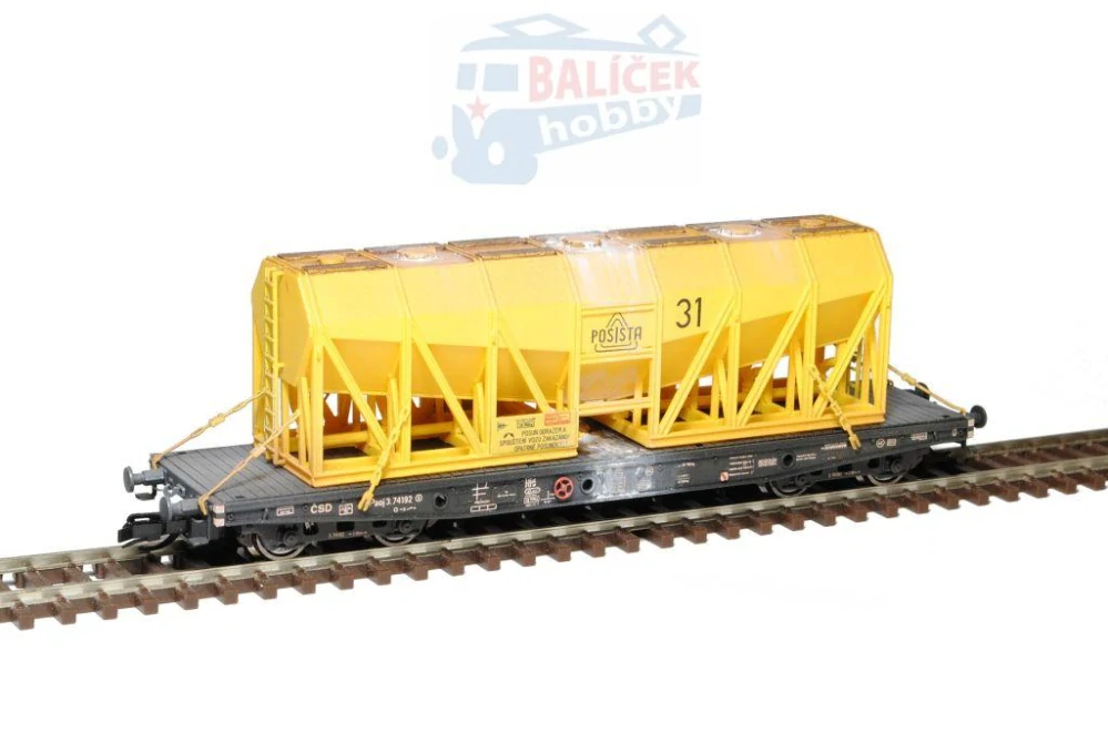 Nádobový vůz Paoj 10 s nástavbou POSISTA ČSD 1:120