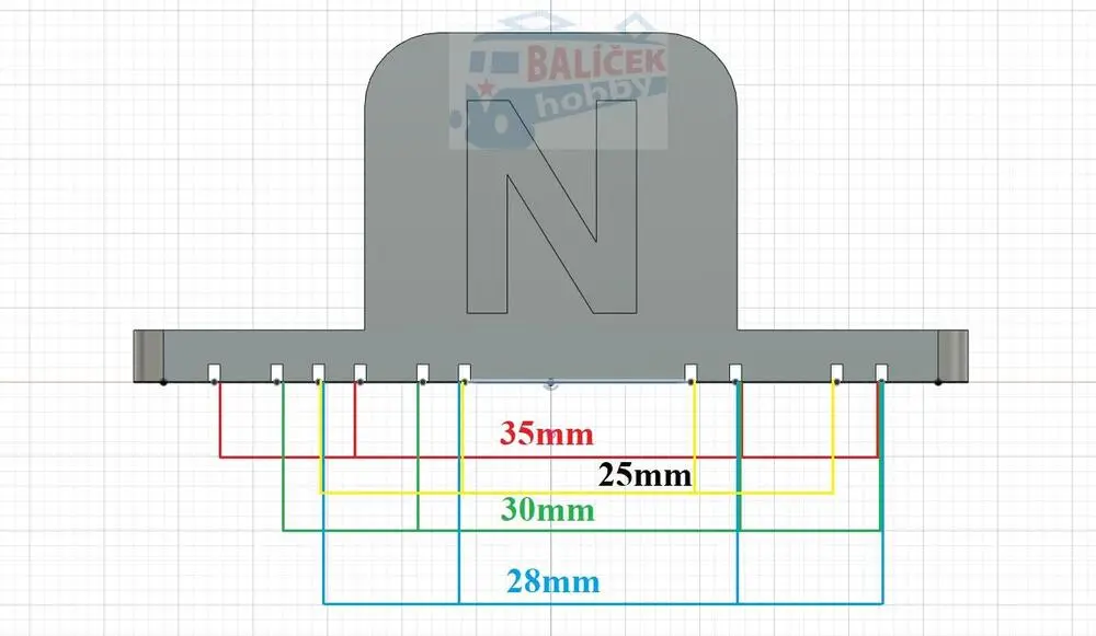 Roztečník N - 25, 28, 30 a 35mm - 2ks