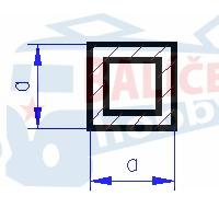 Uzavřené profily dutého čtvercového průřezu - K&S Engineering 4,8 x 4,8mm, 1ks